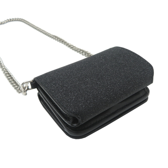 Balenciaga Women's Chain Wallet, Tri-fold Wallet 618145, Leather, Black - Picture 3 of 9